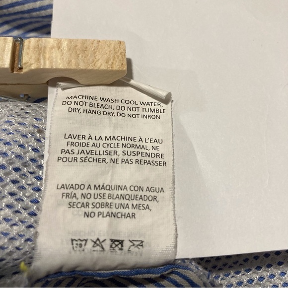 Trunks Brand Classic Blue and White Striped Swim Trunks - Small Flaws - Picture 8 of 13